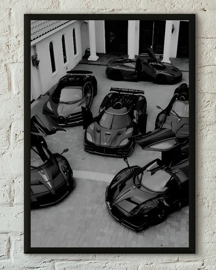 1PC Black And White Luxury Car Art Poster Poster Paper Print Home Living Room Bedroom Entrance Bar Cafe Art Painting Decoration