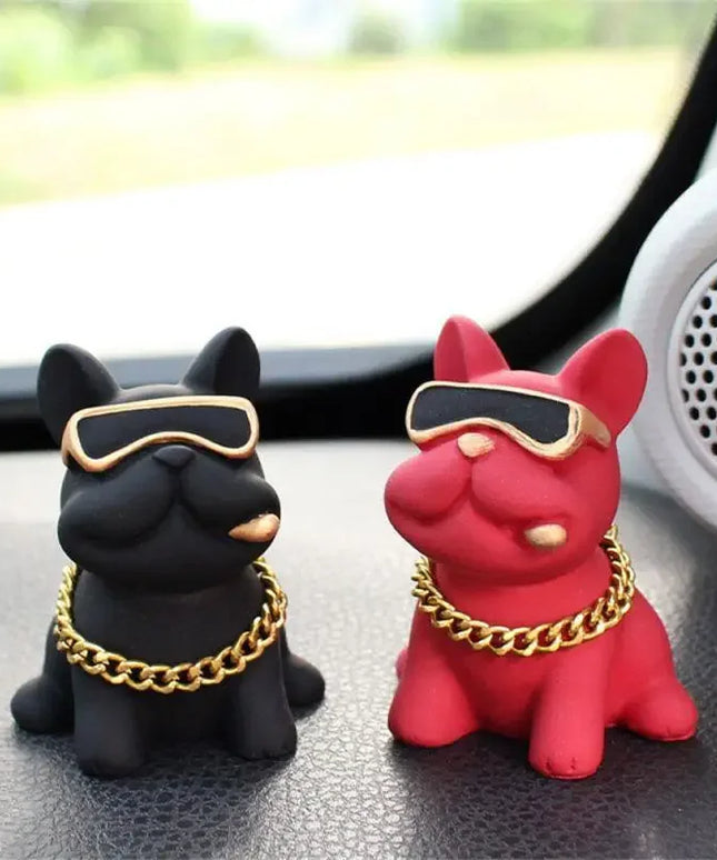 Wear-resistant Bulldog Car Ornaments Feel Comfortable Resin Material Car Dashboard Decoration Car Accessories Interior Decor