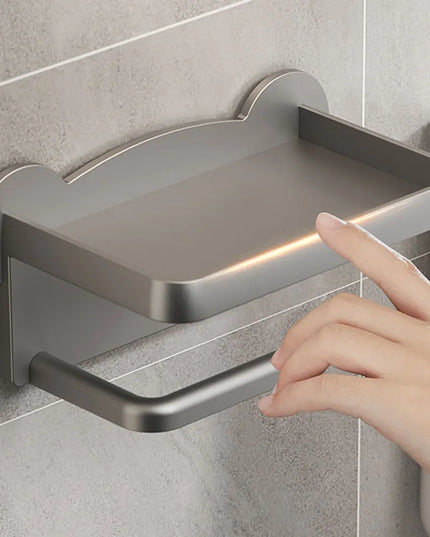 1pc Toilet gun gray paper towel rack bathroom paper towel box project storage rack hole free wall mounted Hotel paper roll rack