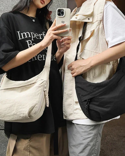 Trendy Women's Soft Cloth Shoulder Bag Solid Color Student Casual Style Big Handbags Crossbody Bags for Women Shoulder Hobos Bag