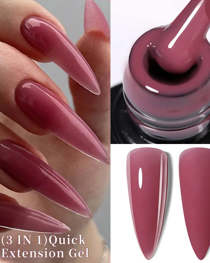 LILYCUTE 15ML Quick Extension Gel Nail Polish Nude Milk White Color Finger Prolong Acrylic Crystal Construction Hard Gel Varnish