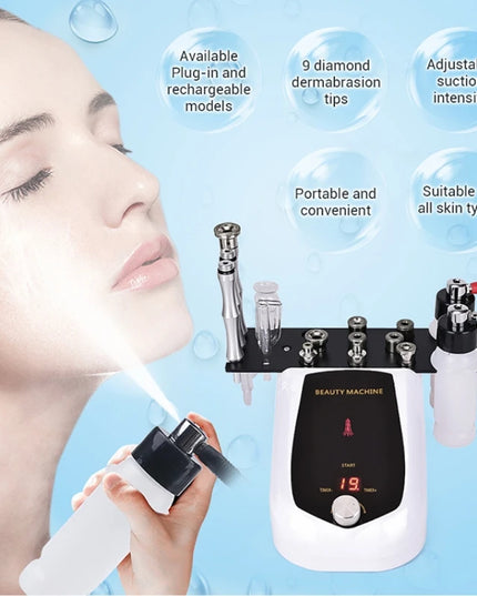 3 IN 1 Diamond Microdermabrasion hydra diamond Beauty Machine Water Spray Suction Blackhead Exfoliation Face Peeling Skin Tools