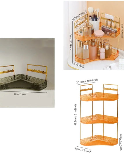 1Pc/Bathroom Cosmetic Rotating Storage Rack Desktop Cosmetic Organizer Shelf Toiletries Multi-Layer Storage Tray