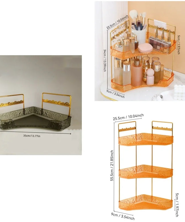 1Pc/Bathroom Cosmetic Rotating Storage Rack Desktop Cosmetic Organizer Shelf Toiletries Multi-Layer Storage Tray