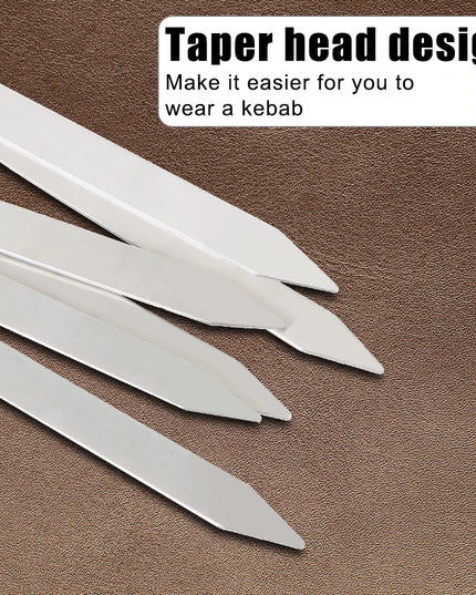 Stainless Steel Barbecue Skewer 6Pcs Wide BBQ Sticks Flat BBQ Fork Outdoor Camping Picnic BBQ Utensil Kitchen Accessories