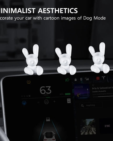 NovaAcc Adorable Dog Dashboard Decoration Car Central Control Screen for Tesla Model Y 3 2021-2024 Interior Accessories