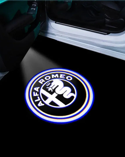2Pcs Fashion LED Car Door Welcome Light Logo Projector for Alfa Romeo Spider Giulia Giulietta 147 156 159 Mito Stelvio GT Spider