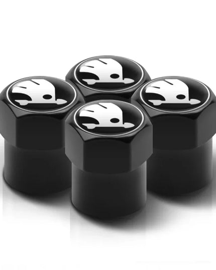 4PC Metal Car Badges Wheel Tire Valve Caps Covers Auto Accessories For Skoda S Kodiaq Octavia 2 3 Yeti Karoq Rapid Fabia VII VRS