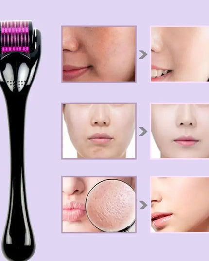 Derma Roller for Facial Body Hair Growth,540 Needles, Micro Face Roll Tool, Skin Beard, 0.2mm, 0.25mm, 0.3mm