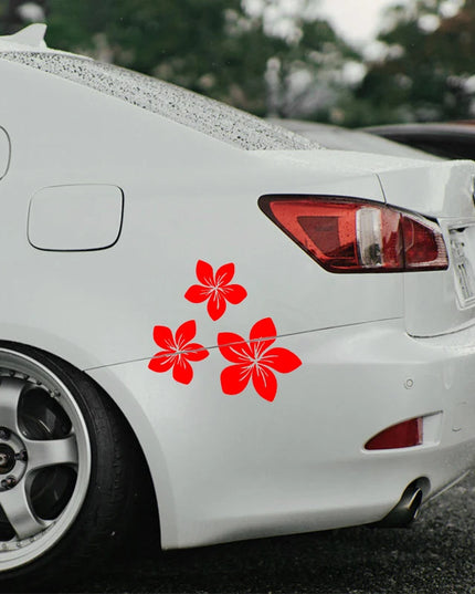 3pcs Various Colors Pretty Flower Graphics Car Stickers for Rear Window Cover Scratches on Auto Bumper Body Helmet Blossom Decal