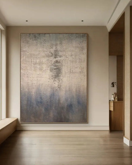 Beige White Painting Wabi-Sabi Texture Wall Art Neutral White Abstract Handmade Painting on Canvas Wall Decor For Living Room