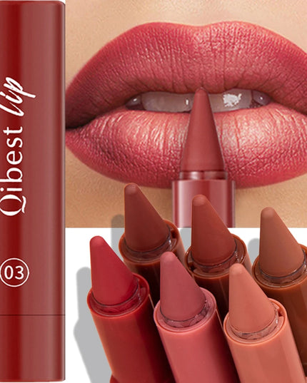 Twist Up Lip Liner Lipstick Pen Multipurpose Powder Blusher Velvet Matte Waterproof Lip Contour Non Stick Cup Lip Rouge Makeup