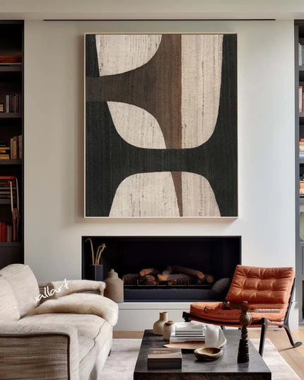 Beige White Painting Wabi-Sabi Texture Wall Art Neutral White Abstract Handmade Painting on Canvas Wall Decor For Living Room