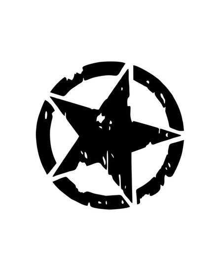 Car Sticker Pentagram Waterproof and Sunscreen Personality Interesting Decal Military Army Star Hood Stickers Auto Accessories
