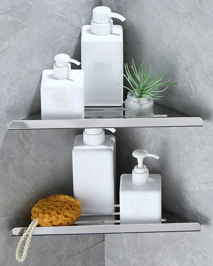 Bathroom Shelf Corner Shower Shelf No Drilling 304 Stainless Steel Corner Organizer Storage Heavy-Duty Hollow Shampoo Rack