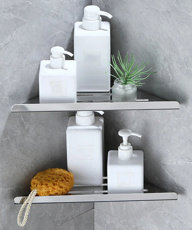 Bathroom Shelf Corner Shower Shelf No Drilling 304 Stainless Steel Corner Organizer Storage Heavy-Duty Hollow Shampoo Rack