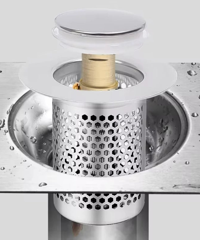 Washbasin Plug Anti Odor Pop-Up Bounce Core Basin Stopper Hair Catcher Shower Sink Strainer Stainless Steel Filter Bouncing Core