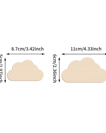 6Pcs Cloud Wall Sticker Wooden Clouds Wall Decor Reusable Wall Decoration for Bedroom Kid's Room Wall Art Wall Decorations