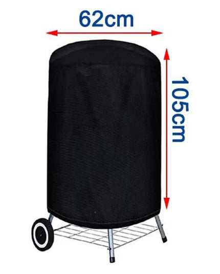 Round Black Outdoor Grill Cover Fire Pit Stove BBQ Covers Waterproof Heavy Duty Garden 210D Cloth Electric BBQ Protection Cover