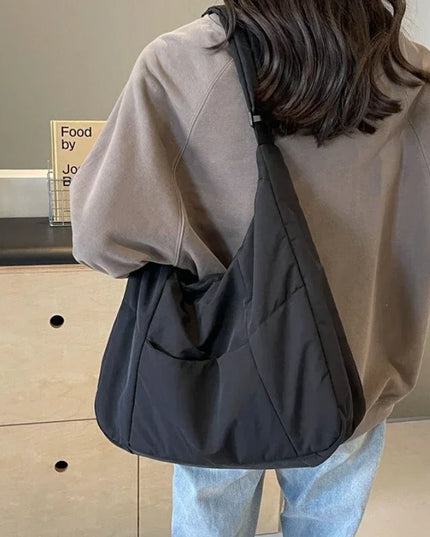 Trendy Women's Soft Cloth Shoulder Bag Solid Color Student 2025 Spring Y2k Casual Style Big Handbags Crossbody Bags for Women