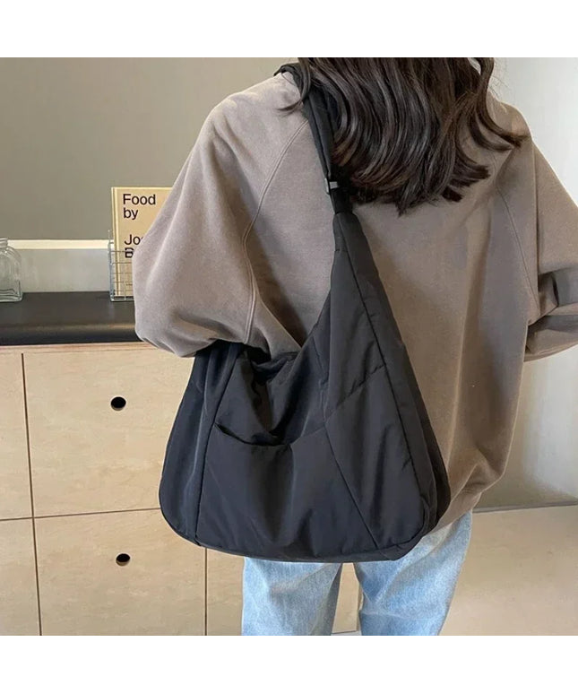 Trendy Women's Soft Cloth Shoulder Bag Solid Color Student 2025 Spring Y2k Casual Style Big Handbags Crossbody Bags for Women