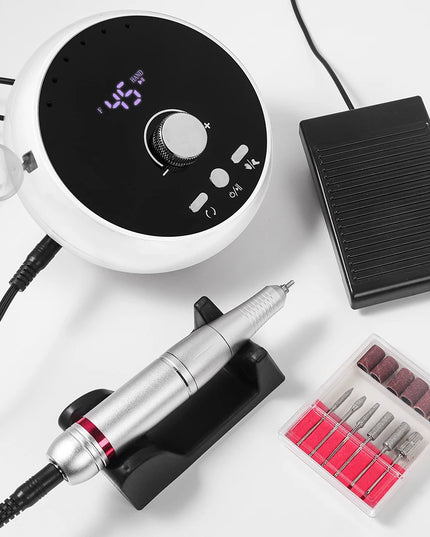 Professional Manicure Drill Machine 45000RPM Electric Nail Drill Machine White Pink Purple Nail Sander Gel Cuticle Remove