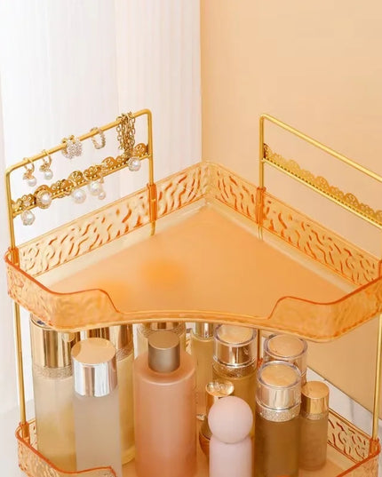 1Pc/Bathroom Cosmetic Rotating Storage Rack Desktop Cosmetic Organizer Shelf Toiletries Multi-Layer Storage Tray