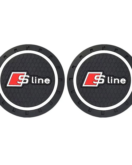 2pcs Silicone Car Coaster Water Cup Bottle Non Slip Pad Anti-Slip Mats For Audi Sline S6 S7 SQ5 SQ7 A3 A4 A5 A6 A7 A8L Q3 Q4 Q5