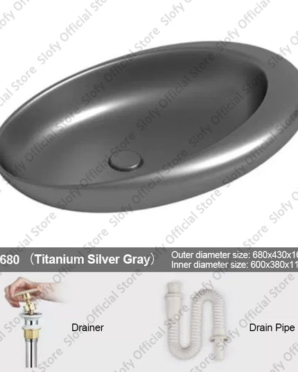 Nordic-style Hotel Countertop Basin Fashionable Art Bathroom Sink Egg-shaped Ceramic Sinks Various Styles Home Balcony Washbasin