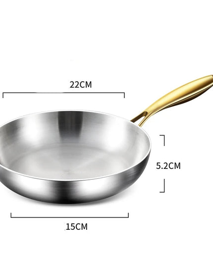 316 Stainless Steel Frying Pan Wok Pan Nonstick Cooking Fried Steak Gas Stove Pot Induction General Saucepan Kitchen Cookware