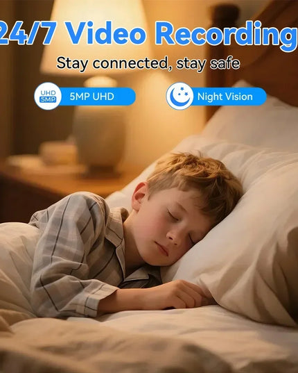 5MP HD Indoor Security Camera 2.4G/5G WiFi IP Surveillance Cam with Color Night Vision Human Detection 2-Way Audio O-KAM Pro APP