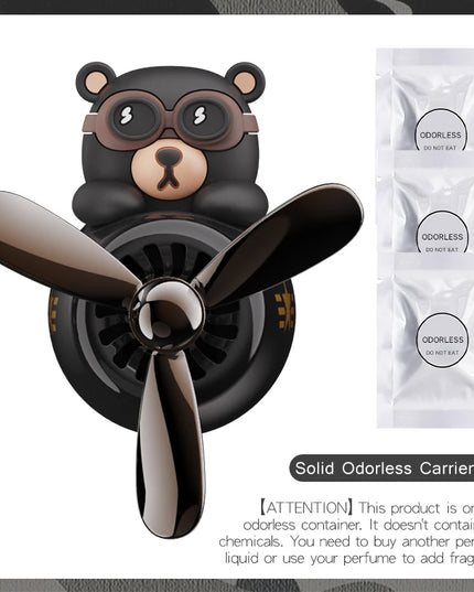 DIY aroma odorless car accessories interor decorations inside ornament plane pilot bear car air fresheners vent clip men cartoon