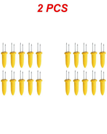 Stainless Steel Corn Forks Skewer Small BBQ Camping Corn Holders Heat-resistant Kitchen Accessories Outdoor Barbecue Tool