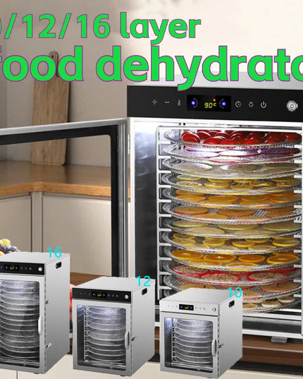 10/12/16 Layers Rotation Home Fruit Air Dryer Vegetable Snacks Meat Medicinal Materials Fruit Smart and Commercial Dehydrator