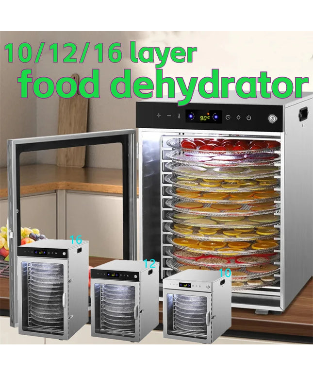 10/12/16 Layers Rotation Home Fruit Air Dryer Vegetable Snacks Meat Medicinal Materials Fruit Smart and Commercial Dehydrator