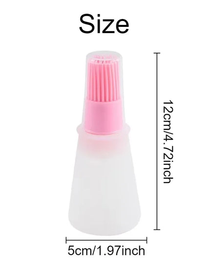 Silicone Oil Bottle Brush Oil Dispenser Bottle With Barbecue Brush High Temperature Resistant Basting Brush Kitchen BBQ Tools