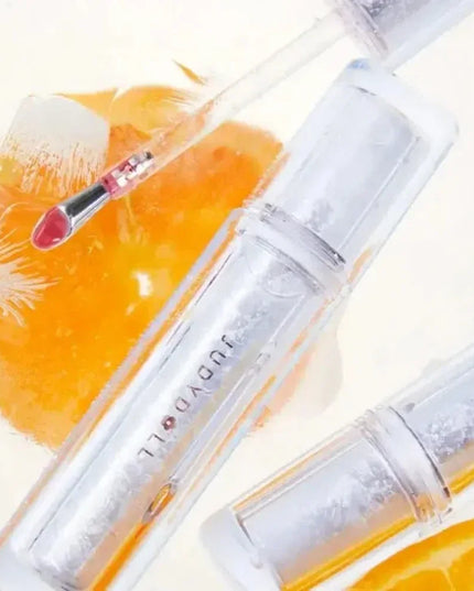 Judydoll Ice Iron Lip Glaze Lipsticks Non-Stick Cups Mirror Shine Watery Lip Lotion Metal Brush Head Makeup Cosmetics