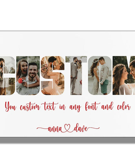 Custom Name Picture Collage Canvas Art Poster Personalized Text Photo Frameless Mural Home Birthday Gift Home Wall Decoration Pr