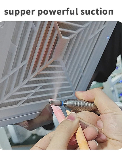 Turbine Brushless Nail Dust Remover Strong Suction 120W Nail Vacuum Cleaner for Manicure with Removable Filter Speed Adjustable