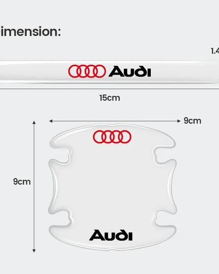 Car Transparent Door Handle Protection Exterior Styling Door Bowl Stickers For Audi A1 A2 A3 A4 A5 A6 A7 A8 Q1 Q2 Q3 Q4 Q5 Q6 Q7