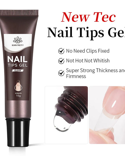 BORN PRETTY 15ml Clear Non Stick Hand Extension Gel 3D Shaping Sculpting Carving Nail Art Solid Hard Gel for Fake Nail