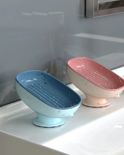 1pc Creative Soap Dish - Modern Drain Soap Tray with Suction Cup for Bathroom Organization and Hygiene