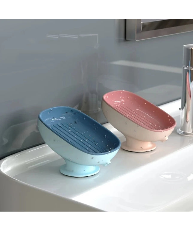 1pc Creative Soap Dish - Modern Drain Soap Tray with Suction Cup for Bathroom Organization and Hygiene
