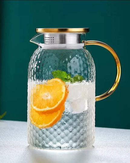 1.2L 1.5L 1.8L 2L Heat Resistant Explosion-Proof Glass Juice Jug Water Cup Cold Kettle Heated Container Canteen Clear Teapot