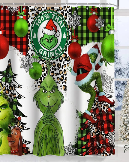 Christmas Cartoon Bathroom  Shower Curtain  Waterproof fabric bathroom Curtain With 12 Hooks Sunflower Home Deco Free Ship