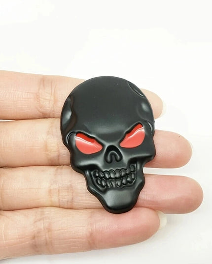 2pcs Skull Pirate Skeleton Buccaneer Head Skull 3D Metal Car Body Sticker Auto Rear Emblem Badge Decal