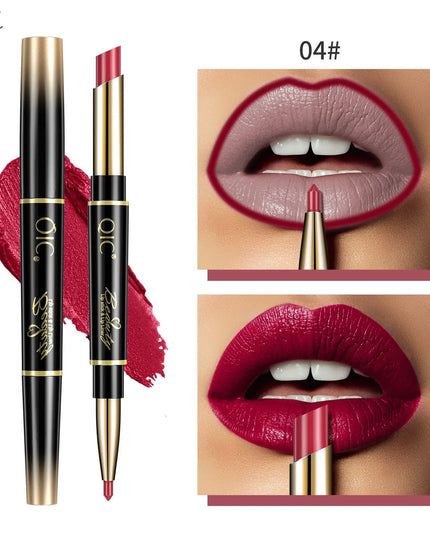 2 IN 1 Lip Liner Waterproof Nude Matte Lipstick Pencil Sexy Red Long Lasting Double Ended Lipliner Makeup Cosmetics For Women