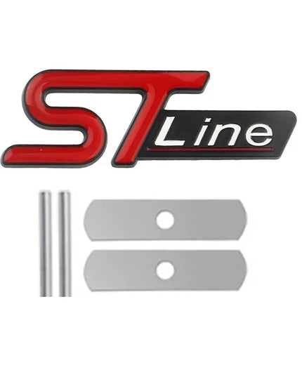 For FORD ST LINE Logo Front Grill Emblem Badge Car Rear Trunk Sticker Decals Focus Kuga Fiesta Mondeo ESCAPE Ecoboost