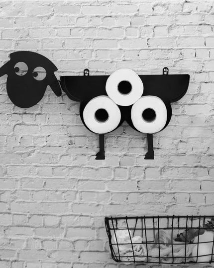 Cute Metal Sheep Dog Shape Toilet Tissue Rack Iron Free Standing Storage Rack Roll Paper Holder Bathroom Accessories