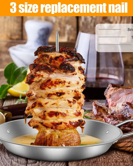 BBQ Vertical Meat Skewer Stainless Steel Roasting Meat Spit Skewers Brazilian Spikes Barbecue Grilling Rack Kitchen Accessories